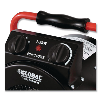 Global Industrial® Portable Electric Space Heater, 1,500 W, 11.25 x 14.75 x 17.5, Black (GBE653579)
