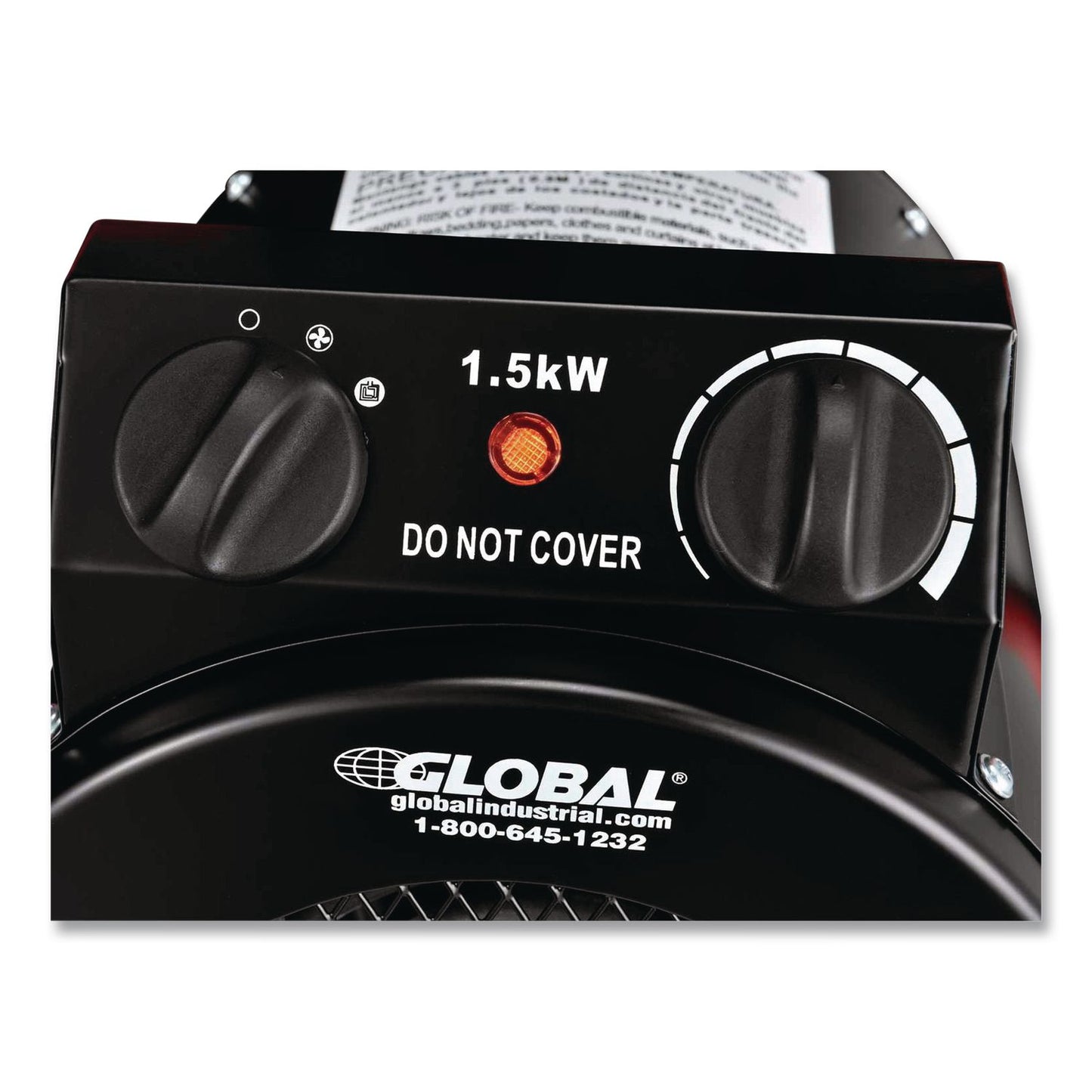 Global Industrial® Portable Electric Space Heater, 1,500 W, 11.25 x 14.75 x 17.5, Black (GBE653579)