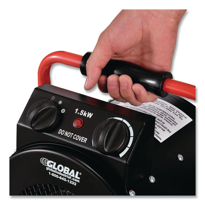 Global Industrial® Portable Electric Space Heater, 1,500 W, 11.25 x 14.75 x 17.5, Black (GBE653579)