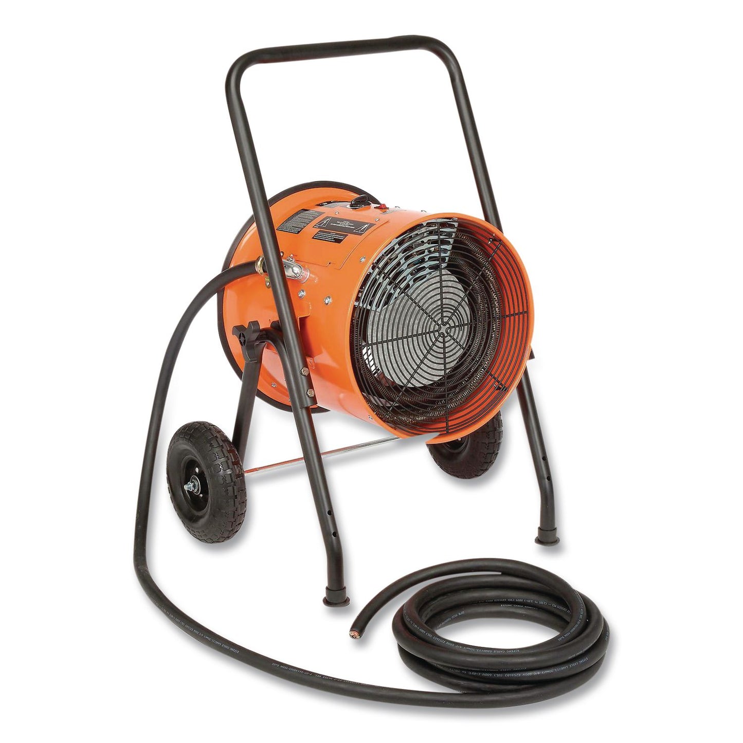 Global Industrial® Portable Salamander Heater with Adjustable Thermostat, 15,000 W, 240 V, 21.59 x 28 x 38.5, Orange (GBE653671)