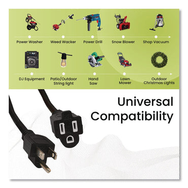 GoGreen Power 16 AWG Outdoor Extension Cord, 50 ft, 13 A, Black (GGPGG13750BK)