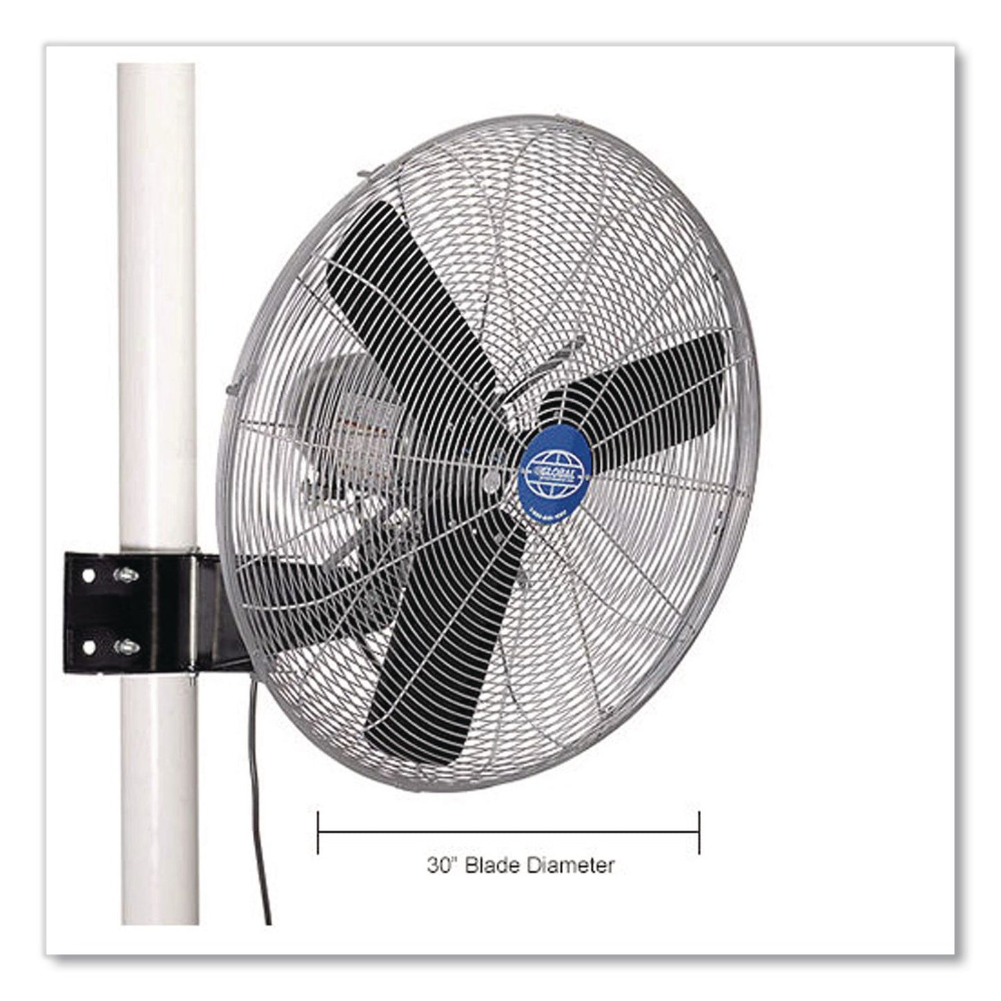Global Industrial® Deluxe Oscillating Fan, Pole or Column Mount, 30", 7,300 CFM, 1/2 hp (GBE293158)
