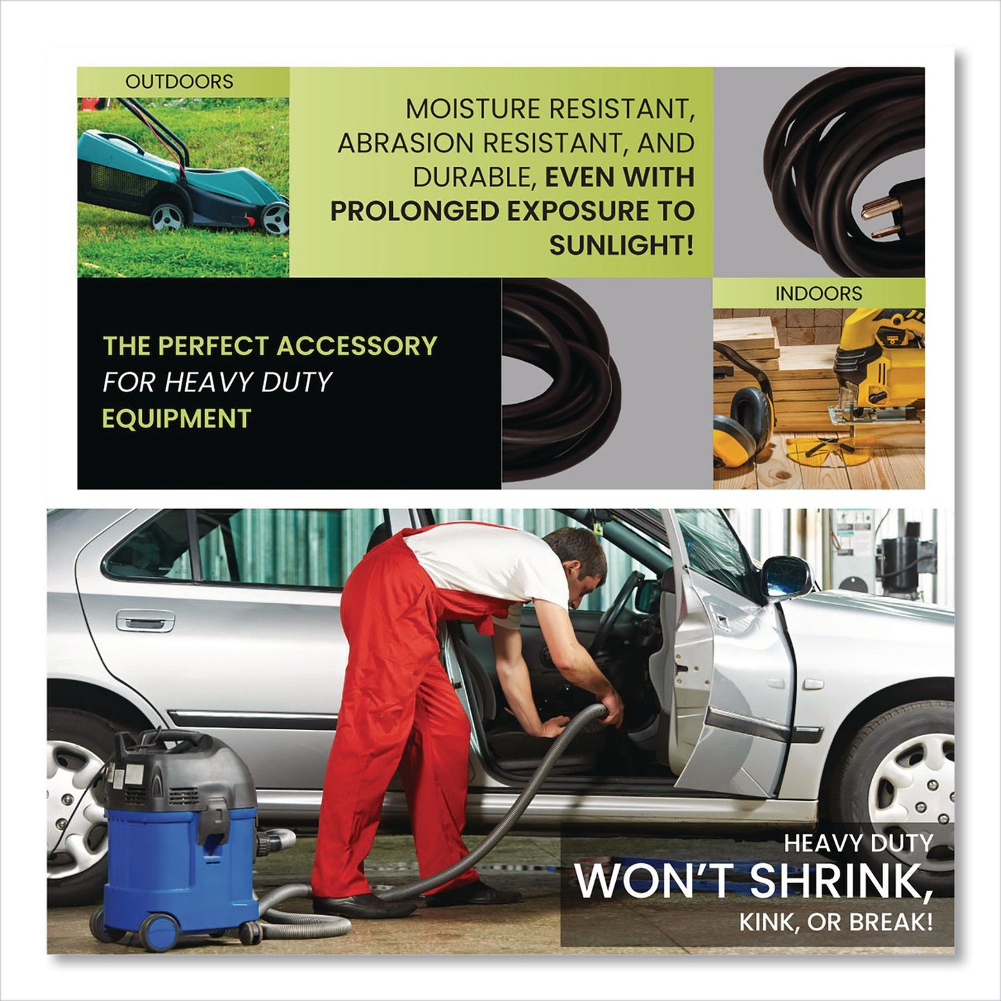 GoGreen Power 14 AWG Outdoor Extension Cord, 25 ft, 15 A, Black (GGPGG13825BK)