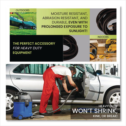 GoGreen Power 14 AWG Outdoor Extension Cord, 25 ft, 15 A, Black (GGPGG13825BK)