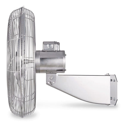 Global Industrial® Washdown Wall Mount Fan, 24", 1 Speed, Silver (GBE293018)