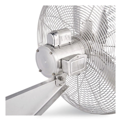 Global Industrial® Washdown Wall Mount Fan, 24", 1 Speed, Silver (GBE293018)