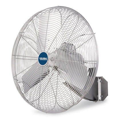 Global Industrial® Washdown Wall Mount Fan, 24", 1 Speed, Silver (GBE293018)