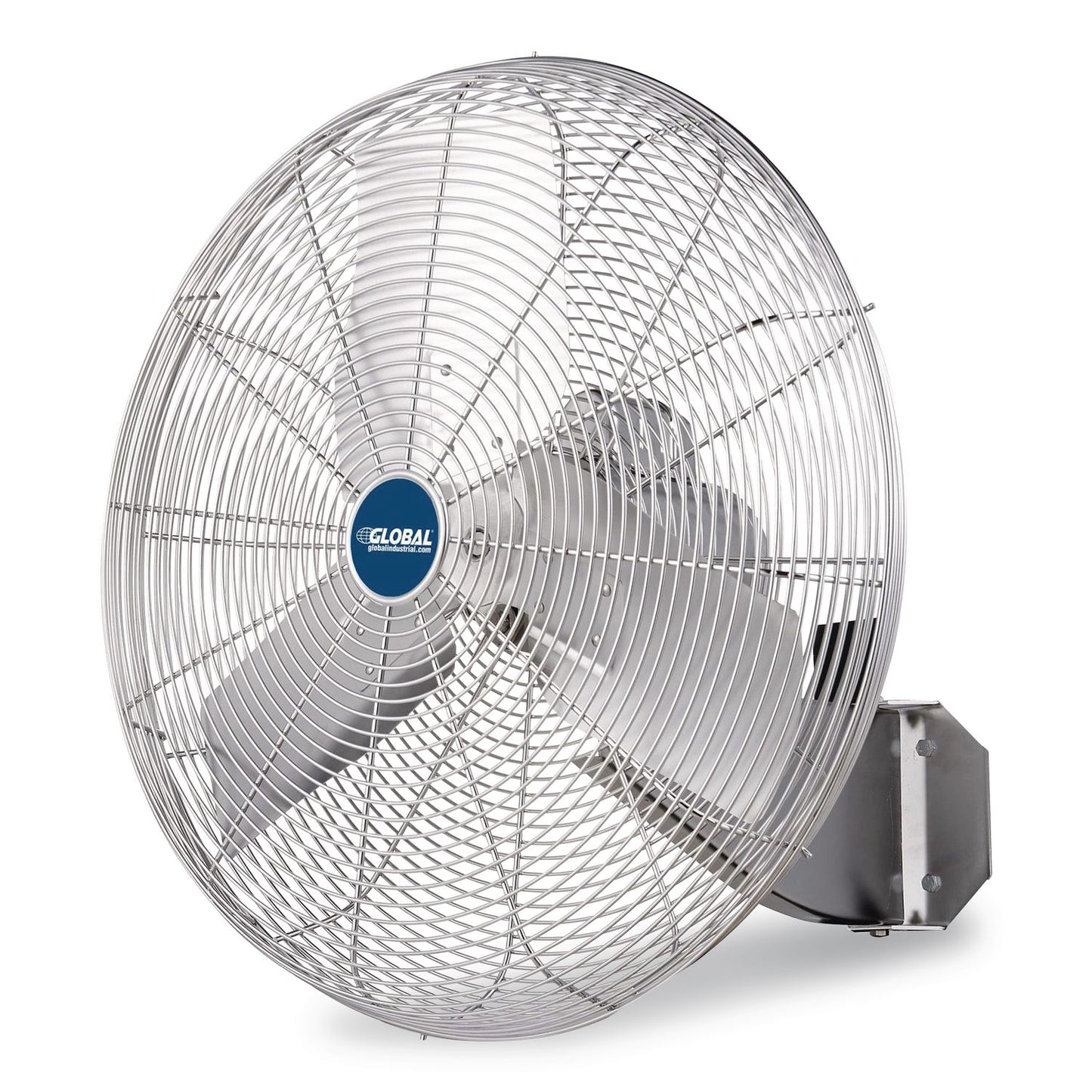 Global Industrial® Washdown Wall Mount Fan, 24", 1 Speed, Silver (GBE293018)