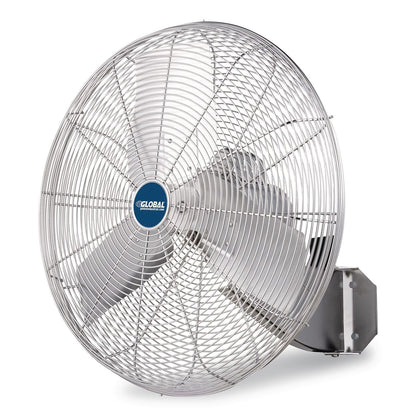 Global Industrial® Washdown Wall Mount Fan, 24", 1 Speed, Silver (GBE293018)