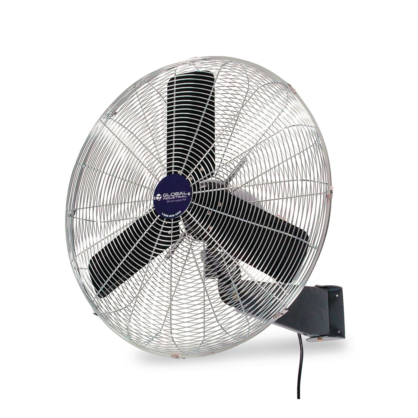 Global Industrial® Oscillating Wall Mount Fan, 24", 3 Speeds, Black (GBE607050)