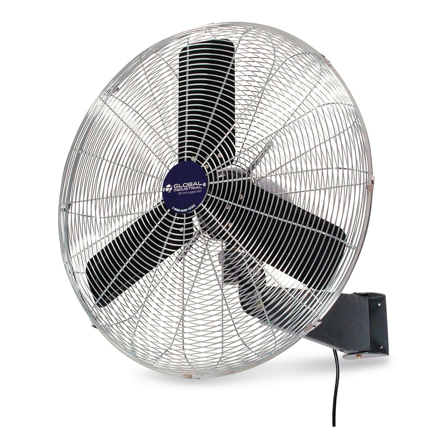 Global Industrial® Oscillating Wall Mount Fan, 24", 3 Speeds, Black (GBE607050)