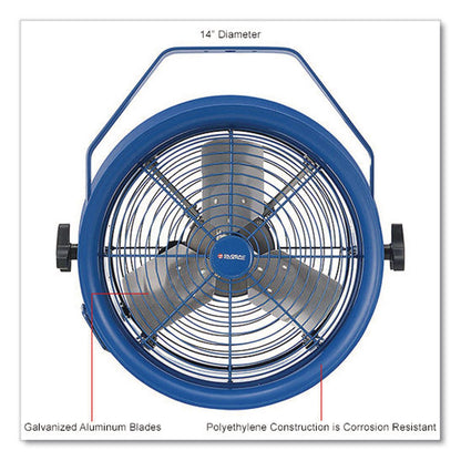 Global Industrial® High Velocity Drum Fan with Yoke Mount, 14", 1 Speed, Blue (GBE293092)
