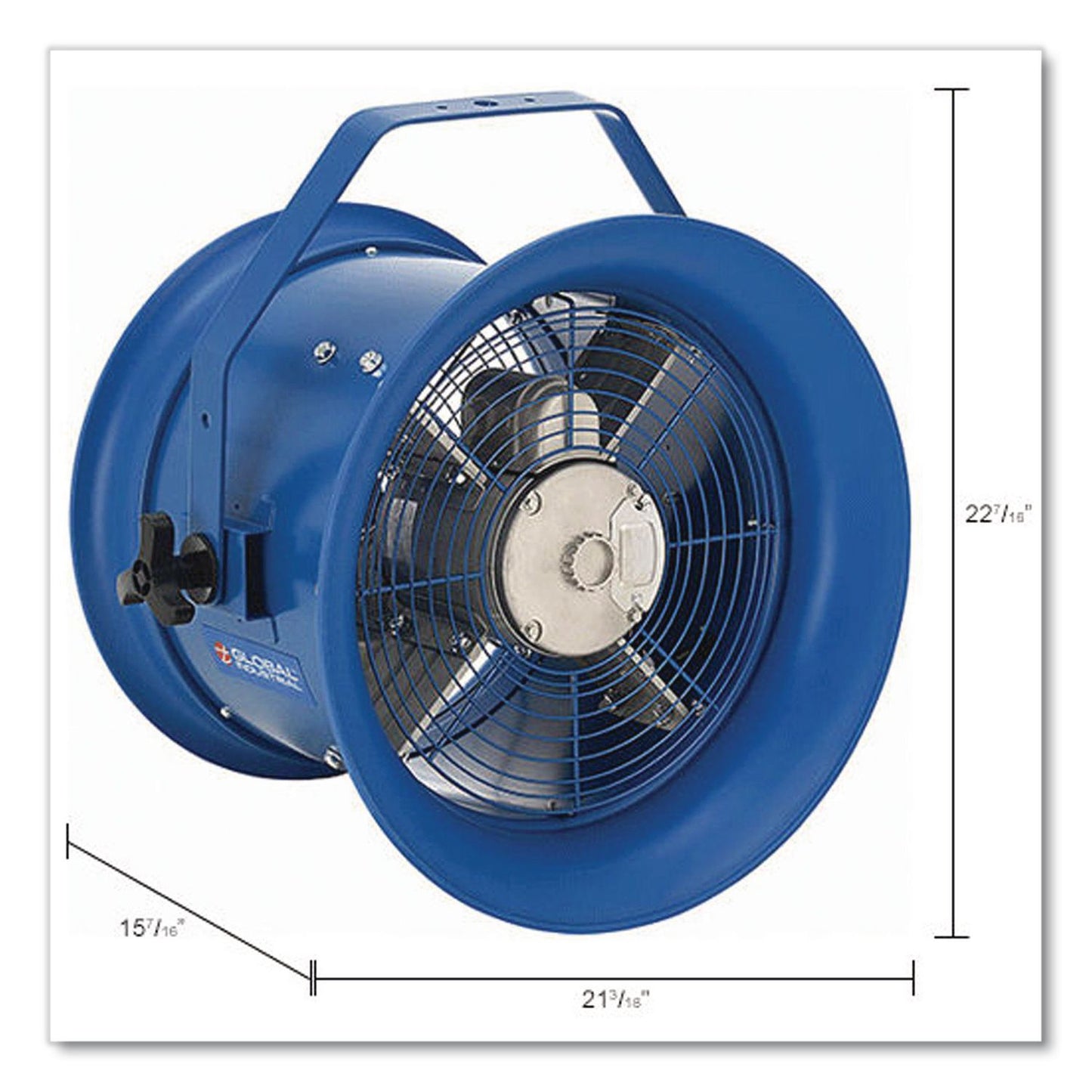 Global Industrial® High Velocity Drum Fan with Yoke Mount, 14", 1 Speed, Blue (GBE293092)
