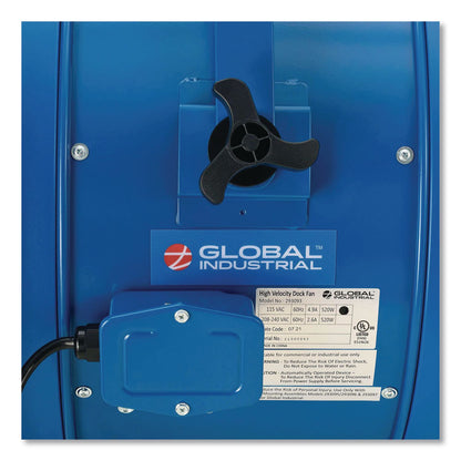Global Industrial® High Velocity Drum Fan with Yoke Mount, 18", 1 Speed, Blue (GBE293093)