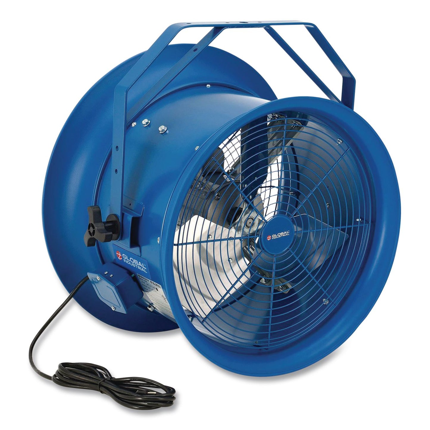 Global Industrial® High Velocity Drum Fan with Yoke Mount, 18", 1 Speed, Blue (GBE293093)