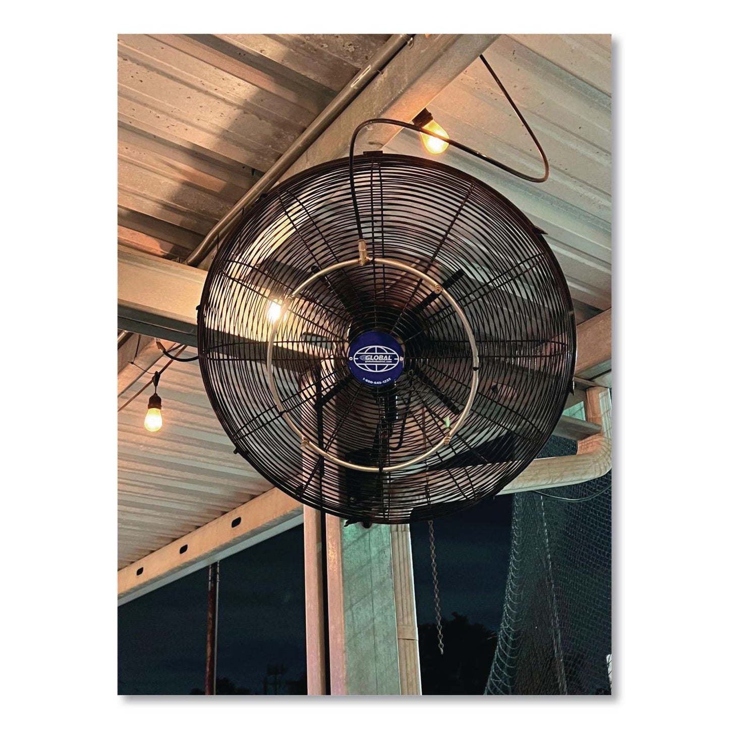 Global Industrial® Industrial Wall Mounted Oscillating Fan, 18", 3 Speeds, Black (GBE293129)