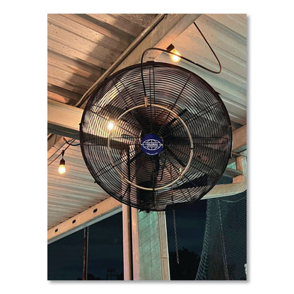 Global Industrial® Industrial Wall Mounted Oscillating Fan, 18", 3 Speeds, Black (GBE293129)