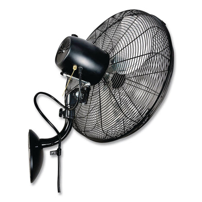 Global Industrial® Industrial Wall Mounted Oscillating Fan, 20", 3 Speeds, Black (GBE293130)