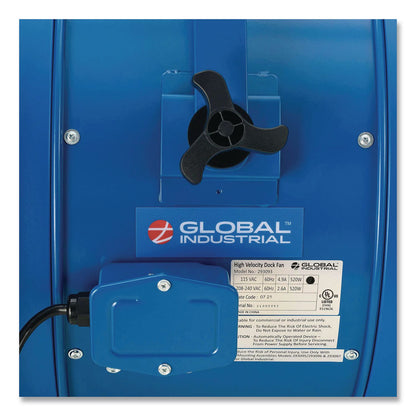 Global Industrial® High Velocity Fan, Wall and Column Mount, 18", 1 Speed, Blue (GBE293147)