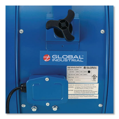Global Industrial® High Velocity Fan, Wall and Column Mount, 22", 1 Speed, Blue (GBE293148)