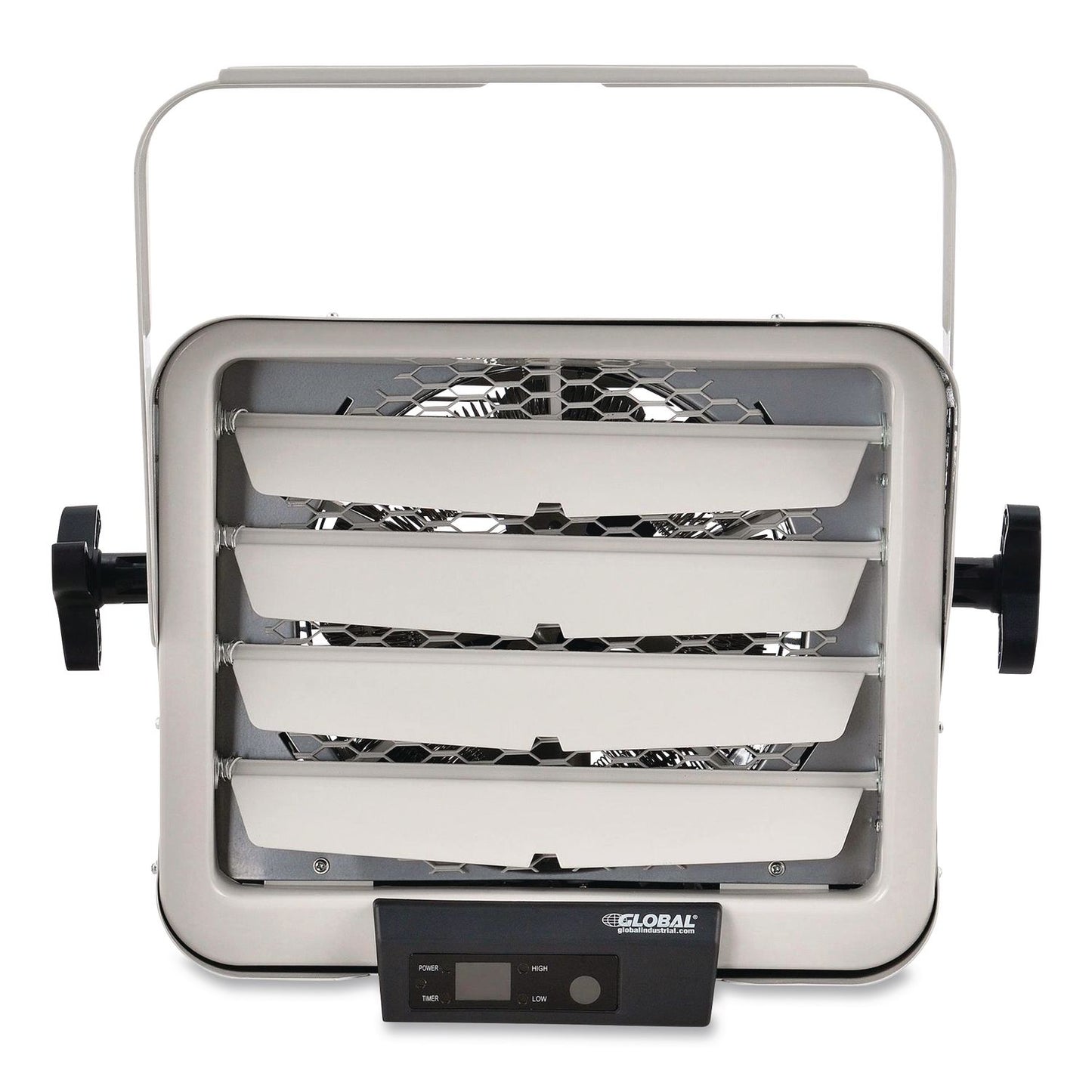 Global Industrial® Unit Heater Horizontal Downflow with Remote, 7,500 W, 14.68 x 15 x 12.5, White (GBE246726)