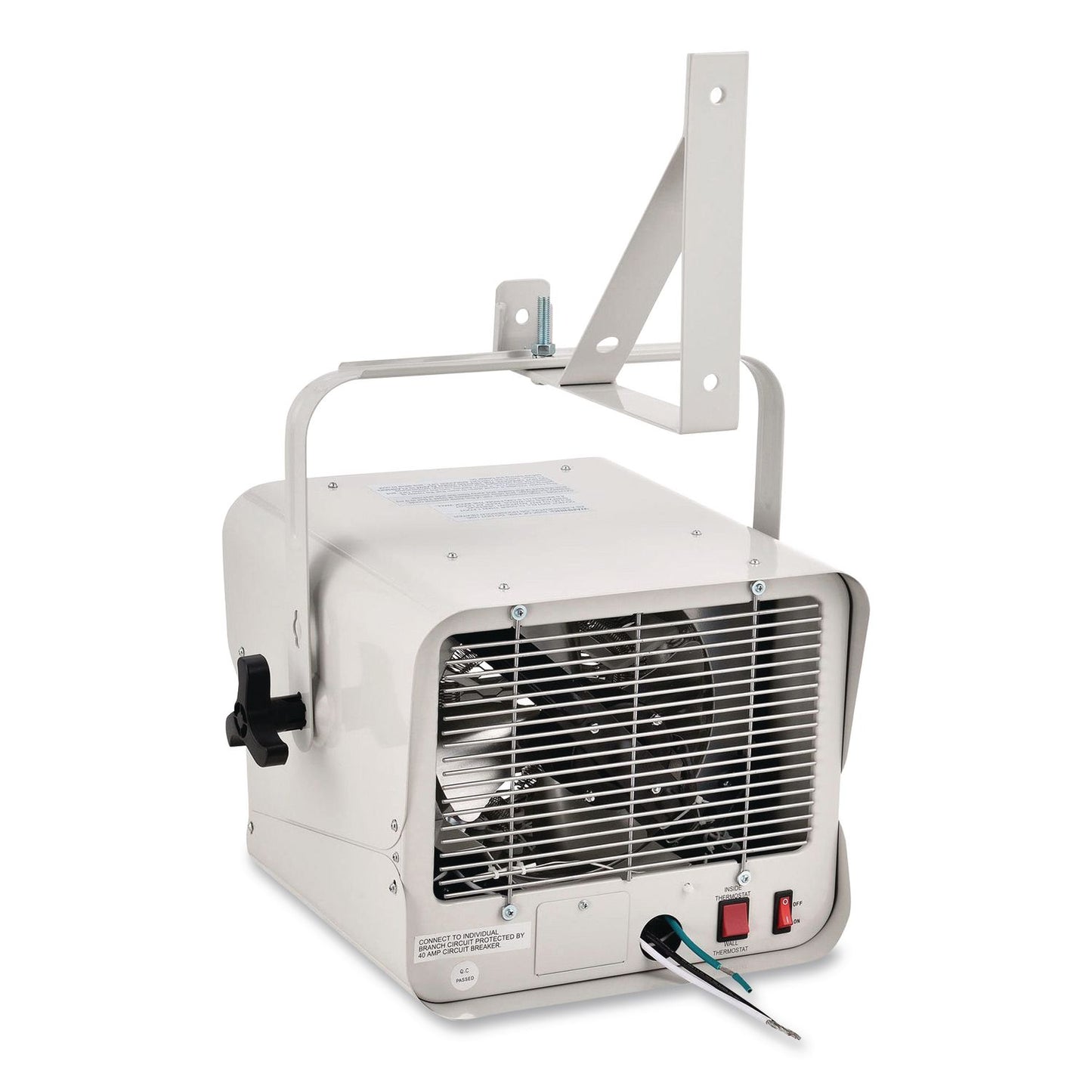 Global Industrial® Unit Heater Horizontal Downflow with Remote, 7,500 W, 14.68 x 15 x 12.5, White (GBE246726)