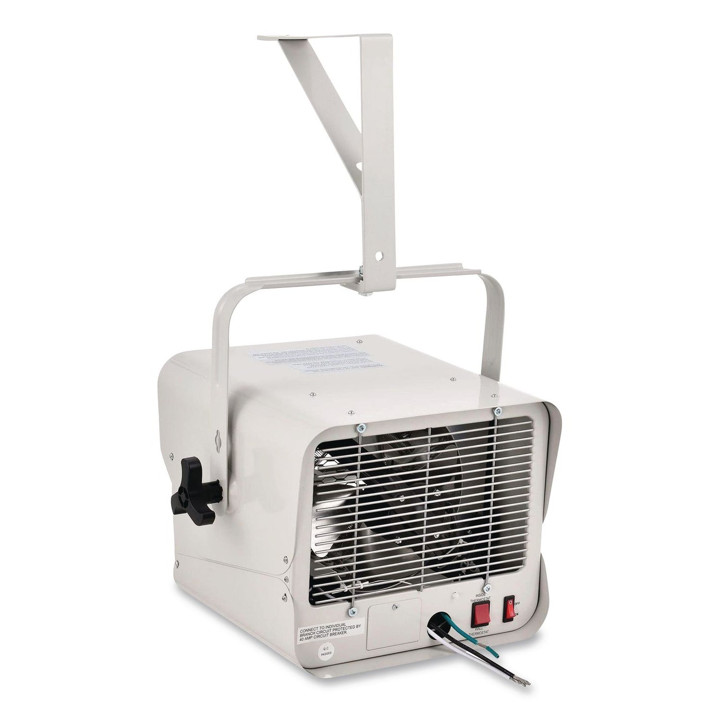Global Industrial® Unit Heater Horizontal Downflow with Remote, 7,500 W, 14.68 x 15 x 12.5, White (GBE246726)