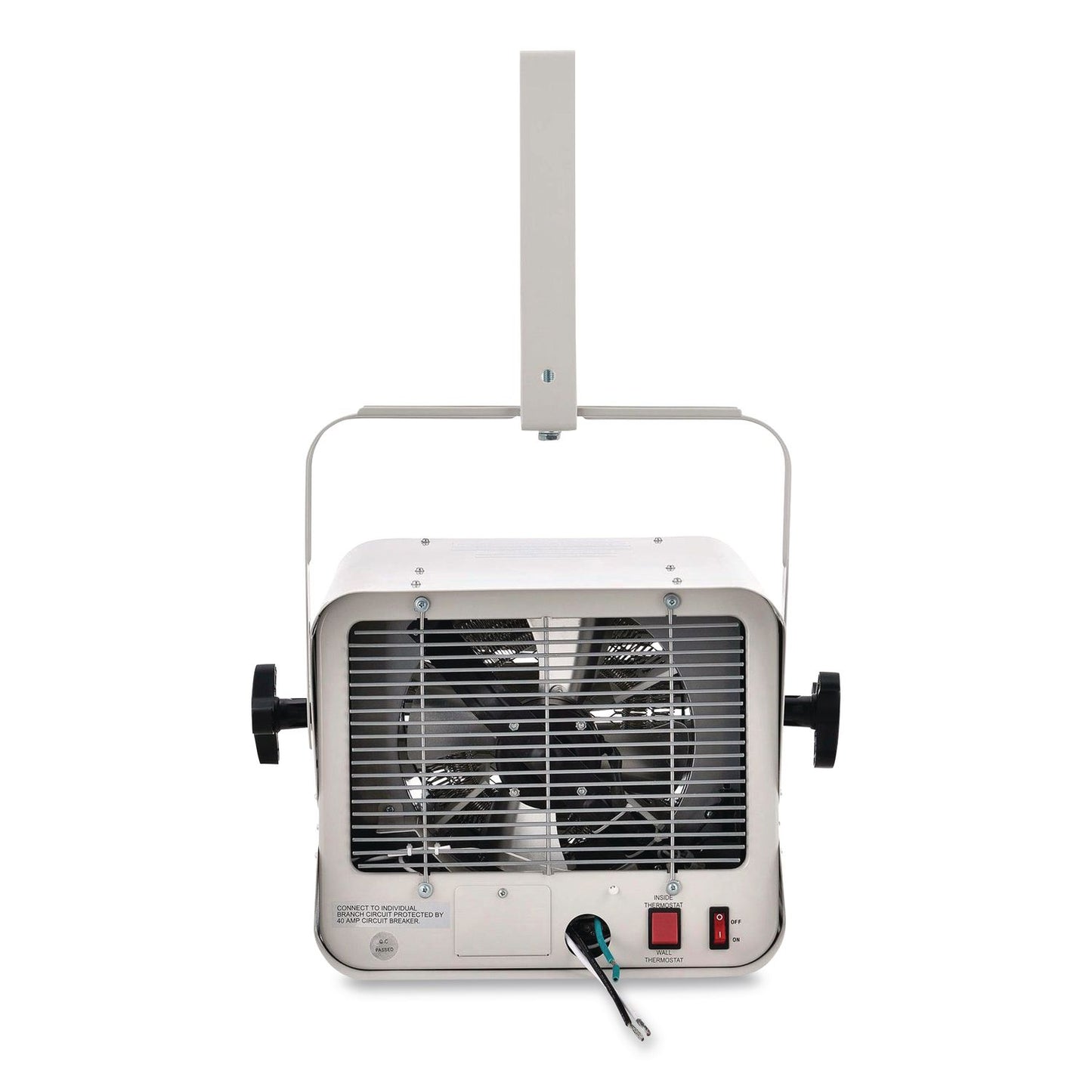 Global Industrial® Unit Heater Horizontal Downflow with Remote, 7,500 W, 14.68 x 15 x 12.5, White (GBE246726)