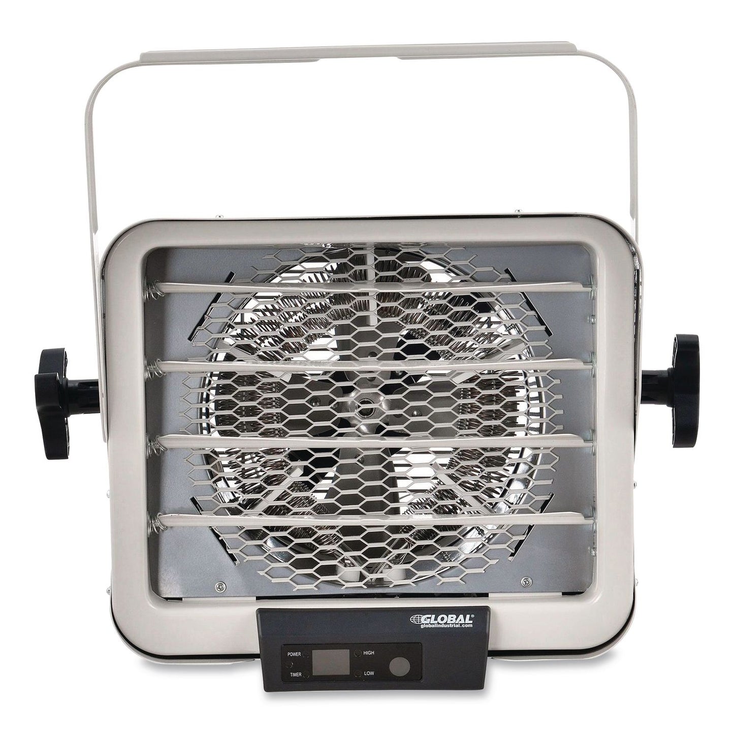 Global Industrial® Unit Heater Horizontal Downflow with Remote, 7,500 W, 14.68 x 15 x 12.5, White (GBE246726)