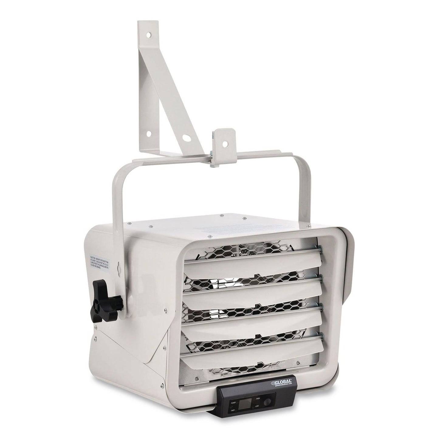 Global Industrial® Unit Heater Horizontal Downflow with Remote, 7,500 W, 14.68 x 15 x 12.5, White (GBE246726)