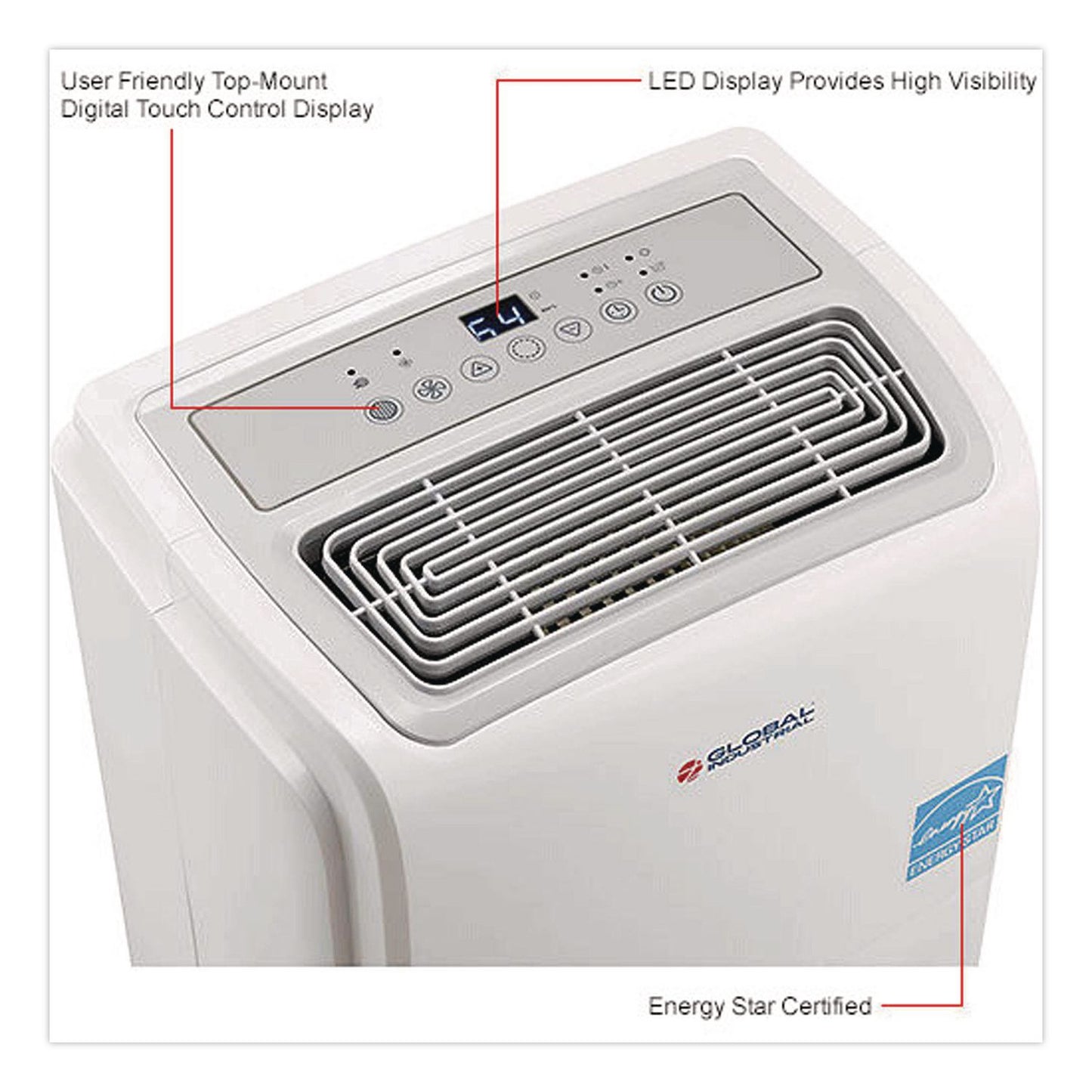 Global Industrial® Portable Dehumidifier, 9.62 x 9.62 x 19.68, White (GBE246731)