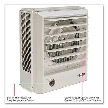 Global Industrial® Unit Heater Horizontal or Vertical Downflow, Multi-Watt, 10,000 W, 19 x 8.5 x 21.44, White (GBE246133)