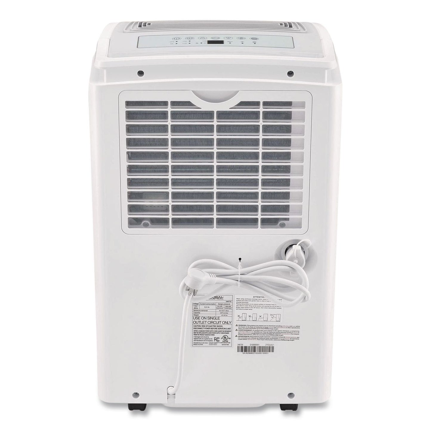 Global Industrial® Portable Dehumidifier with Pump and Wi-Fi, 9.62 x 11.62 x 19.87, White (GBE246733)