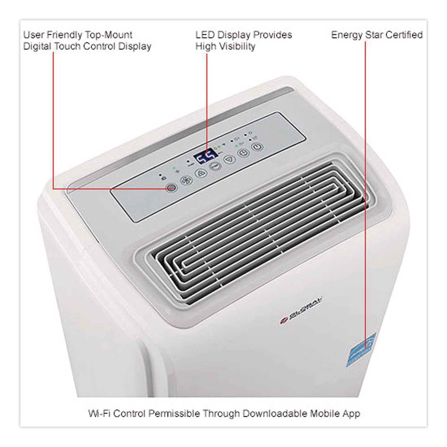 Global Industrial® Portable Dehumidifier with Pump and Wi-Fi, 9.62 x 11.62 x 19.87, White (GBE246733)