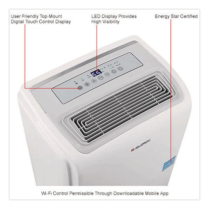 Global Industrial® Portable Dehumidifier with Pump and Wi-Fi, 9.62 x 11.62 x 19.87, White (GBE246733)