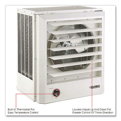 Global Industrial® Unit Heater, Horizontal or Vertical Downflow, 15,000 W, 19 x 13.75 x 21.44, White (GBE246134)