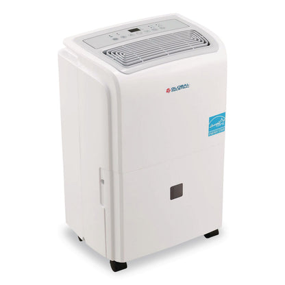 Global Industrial® Portable Dehumidifier with Pump and Wi-Fi, 11.62 x 11.62 x 24.81, White (GBE246735)