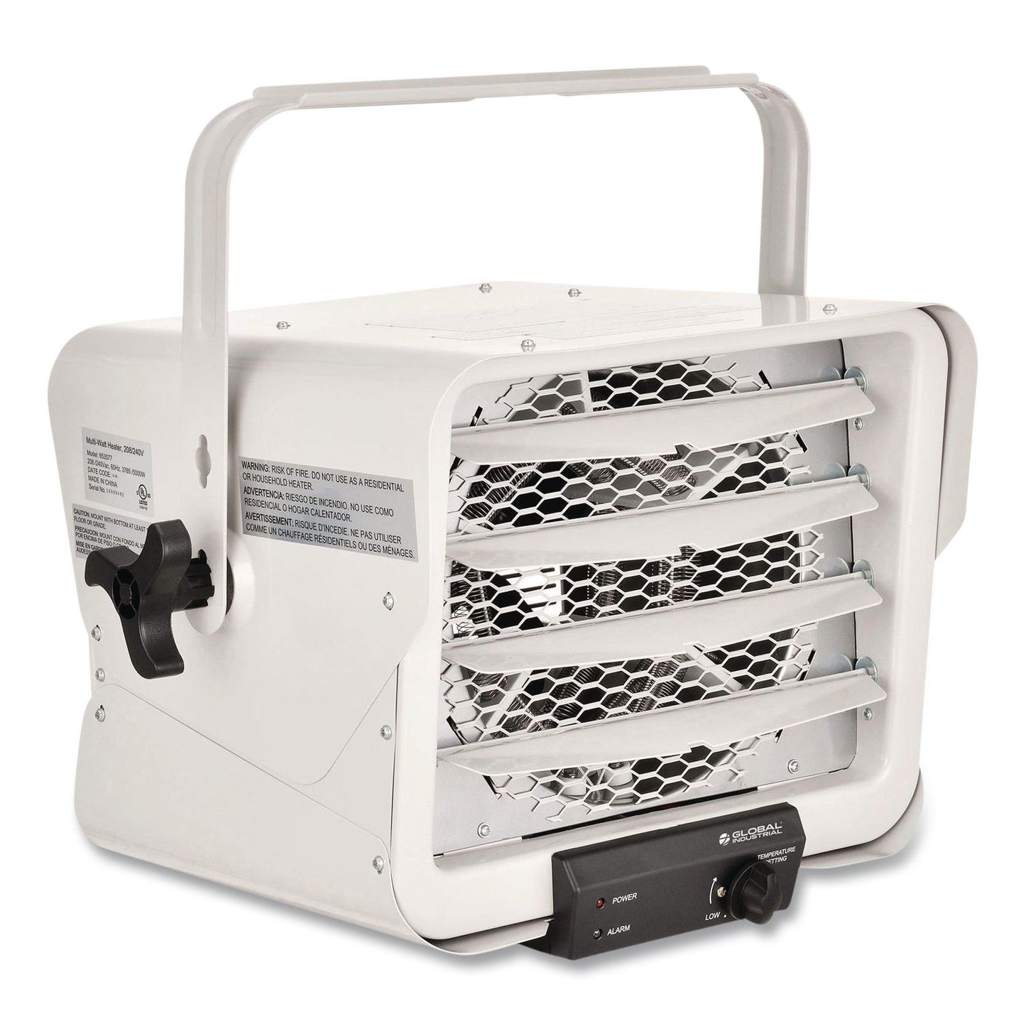 Global Industrial® Portable Heater with Built-In Thermostat, 3785 W/5,000 W, 14.12 x 17.5 x 19.62, White (GBE246737)