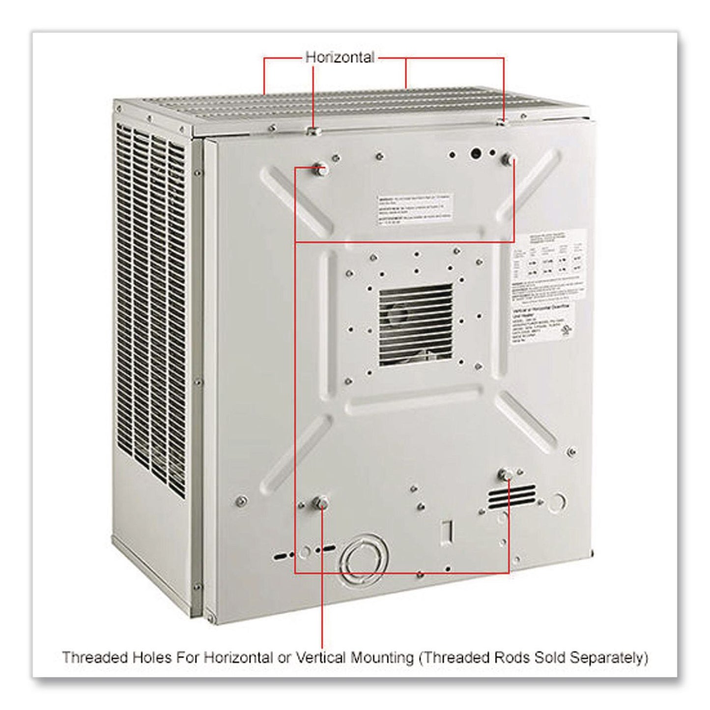 Global Industrial® Unit Heater, Horizontal or Vertical Downflow, 15,000 W, 19 x 13.75 x 21.44, White (GBE246134)