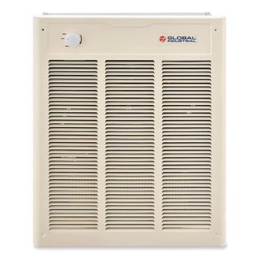 Global Industrial® Fan Forced Wall Heater with Enclosed Motor, 4,000 W, 15.75 x 5 x 19.25, White (GBE246743)