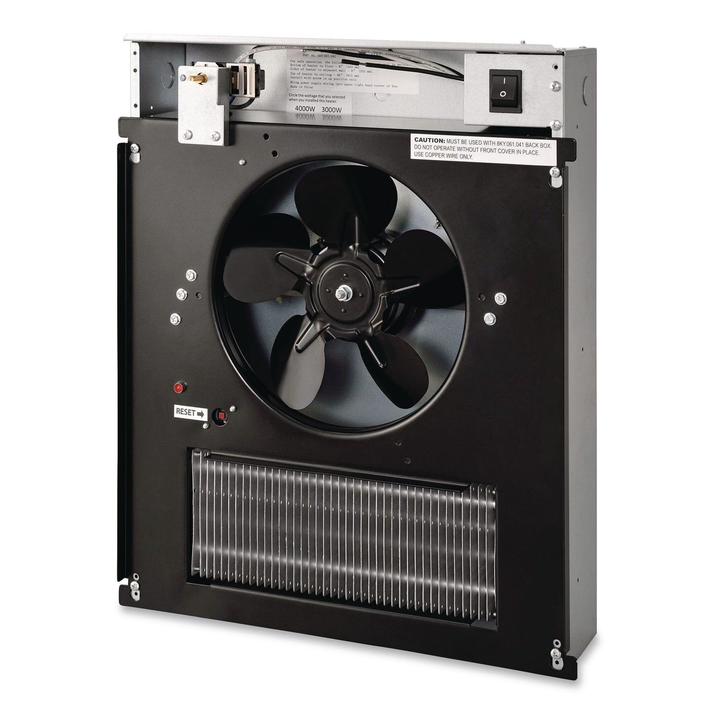 Global Industrial® Fan Forced Wall Heater with Enclosed Motor, 4,000 W, 15.75 x 5 x 19.25, White (GBE246743)
