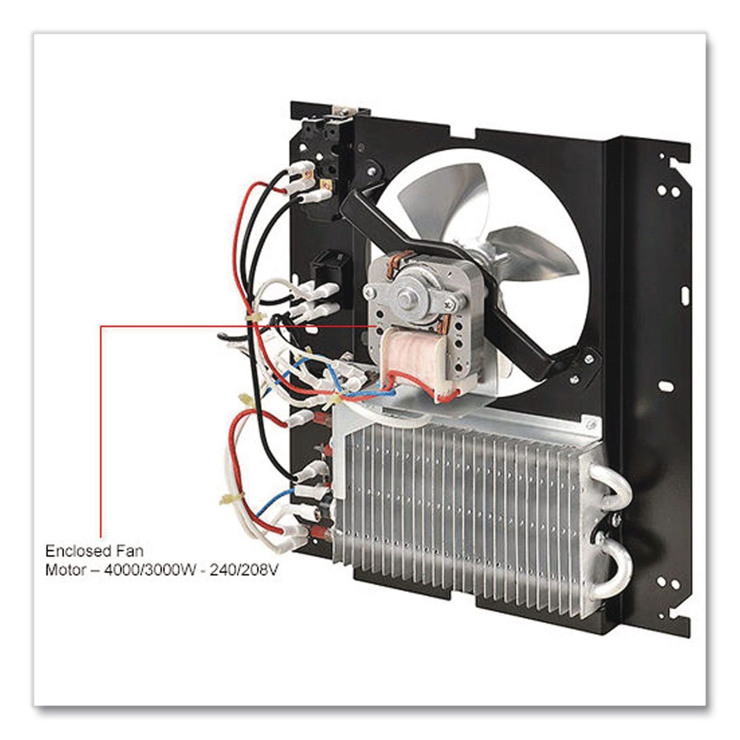 Global Industrial® Fan Forced Wall Heater with Enclosed Motor, 4,000 W, 15.75 x 5 x 19.25, White (GBE246743)
