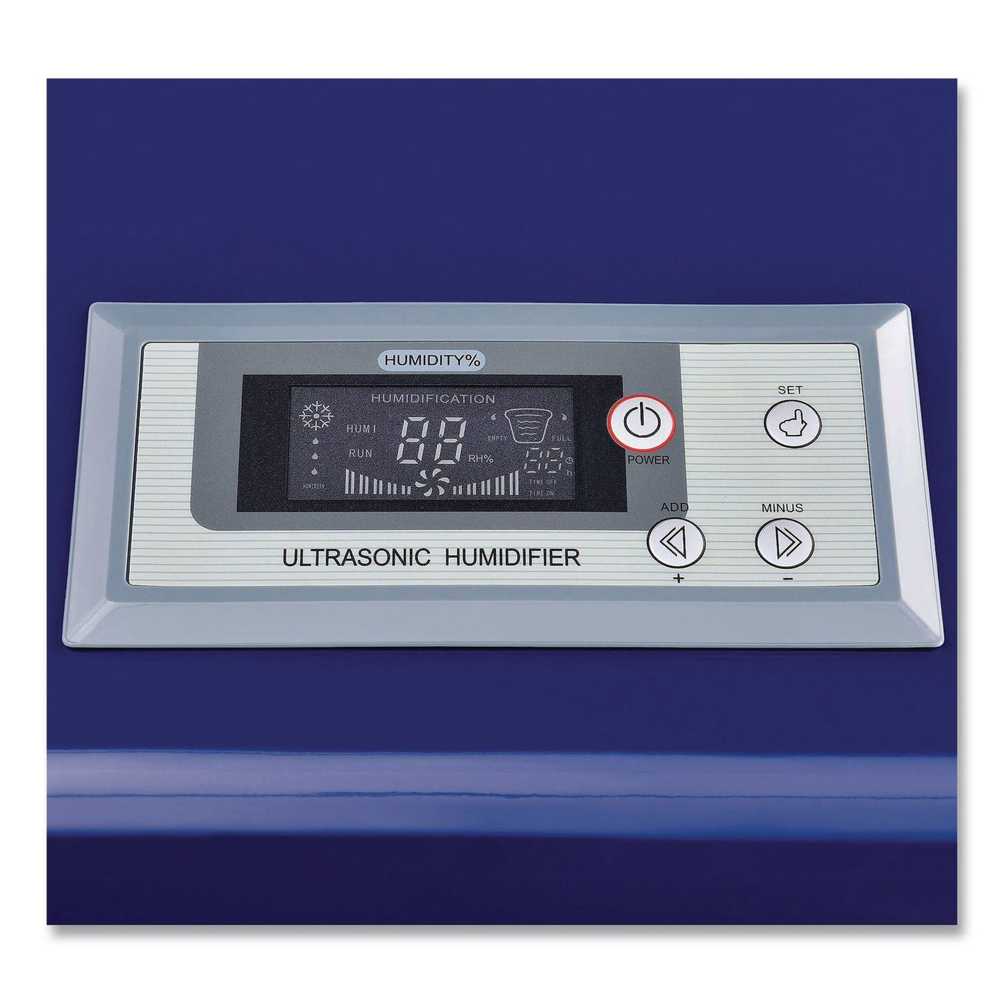 Global Industrial® Ultrasonic Humidifier, 38 pt Tank Capacity, 300 pt Output, 13.75 x 23.62 x 18.25, Blue (GBE246137)