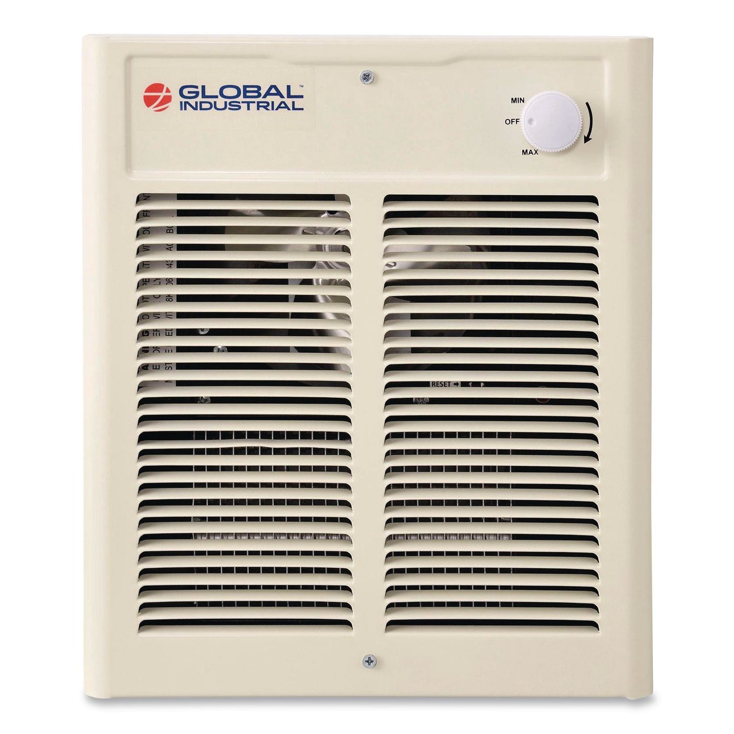 Global Industrial® Fan Forced Wall Heater, Shaded Pole Motor, 1,500 W, 10.63 x 4.75 x 12.25, White (GBE246744)