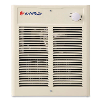Global Industrial® Fan Forced Wall Heater, Shaded Pole Motor, 1,500 W, 10.63 x 4.75 x 12.25, White (GBE246744)