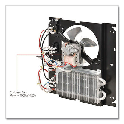 Global Industrial® Fan Forced Wall Heater, Shaded Pole Motor, 1,500 W, 10.63 x 4.75 x 12.25, White (GBE246744)