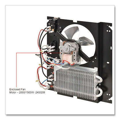 Global Industrial® Fan Forced Wall Heater, Shaded Pole Motor, 2,000 W, 10.63 x 4.75 x 12.25, White (GBE246745)