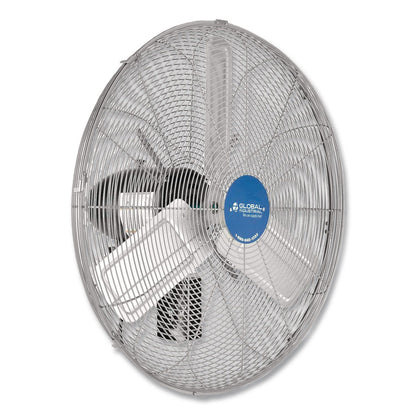 Global Industrial® Deluxe Oscillating Wall Mount Fan, 24", 3 Speeds, Silver (GBE258321)