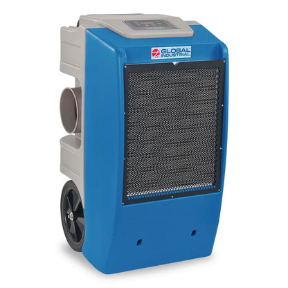 Global Industrial® Low Grain Refrigerant Dehumidifier with Pump, 130 pt Tank Capacity, 22.43 x 20.81 x 37.81, Blue (GBE246704)