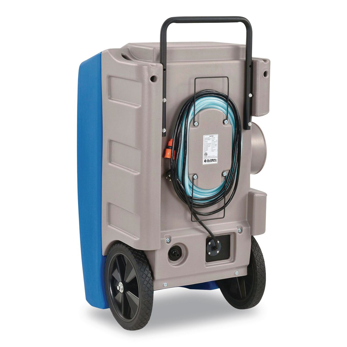 Global Industrial® Low Grain Refrigerant Dehumidifier with Pump, 130 pt Tank Capacity, 22.43 x 20.81 x 37.81, Blue (GBE246704)